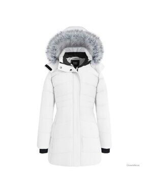 Quilted Waterproof Puffer Parka Long Winter Coat Hooded Warm Jacket